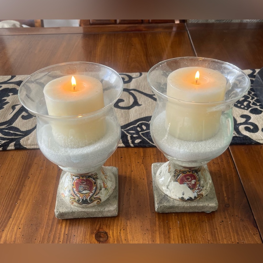 Vintage Elegant Cream Candle Holders